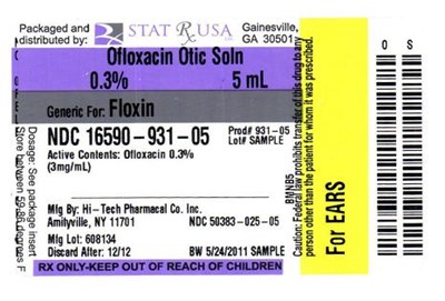 Label Image - OFLOXACIN OTIC SOLN LABEL 931